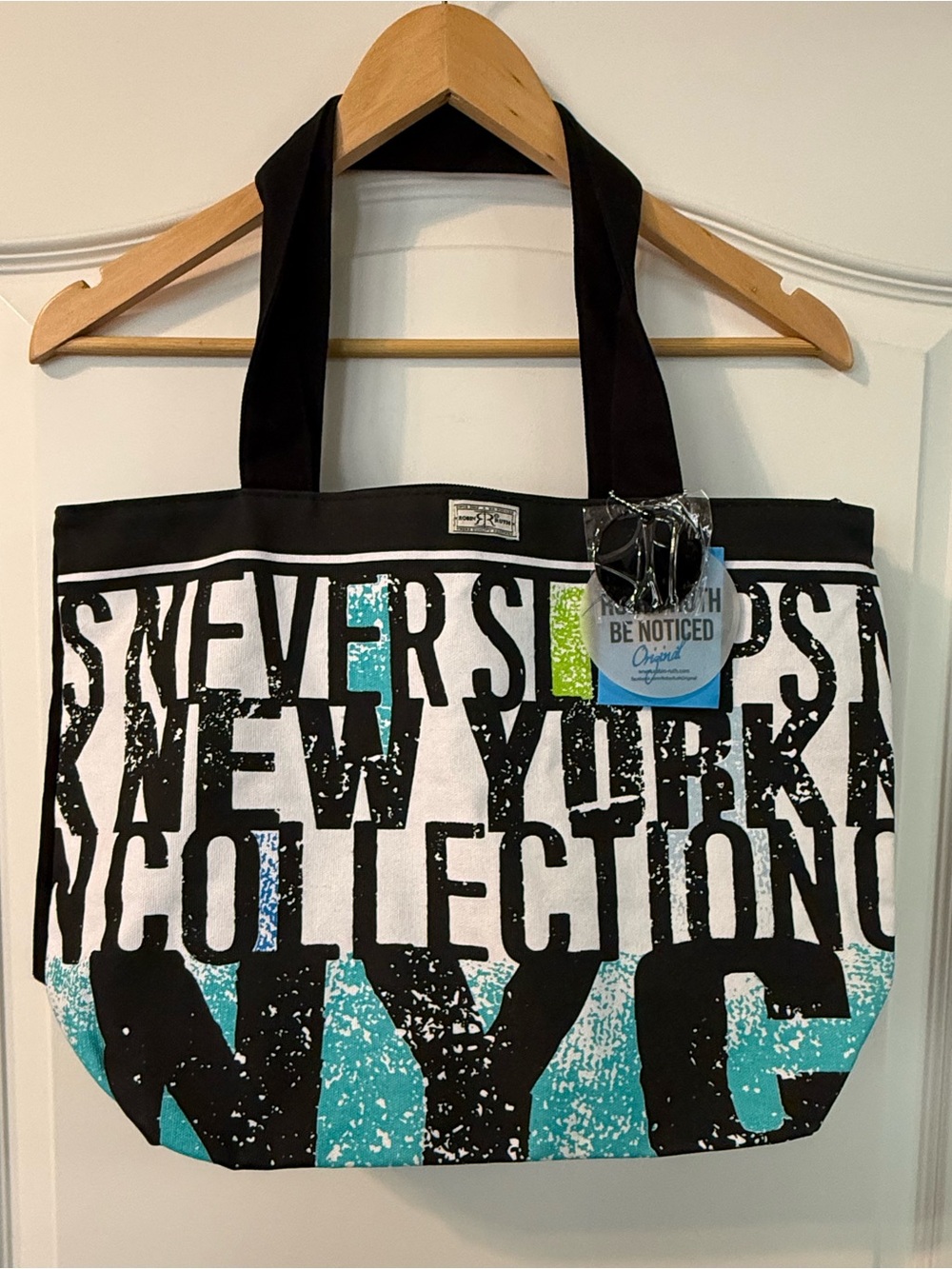 Robin Ruth New York Collection Tote Bag - Black, White, Teal, Lime